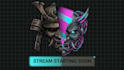 design a premium cyber samurai twitch stream overlay