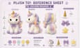 design custom plushie reference sheet,stuffed toy,plush toy character,tech pack