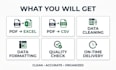convert pdf to excel, csv