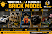 design custom 3d lego moc in bricklink studio with PDF manual instructions