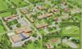 design 2d,3d campus map, university, school map, park map arena wayfinding map