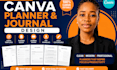design canva planner, canva journal and canva templates