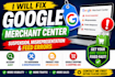 fix google merchant center suspension, misrepresentation and feed errors