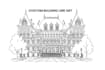 create minimalist building and house portrait line art