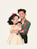 create a disney cartoon illustration for gift