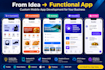 build mobile app development, android ios app using flutter and ai
