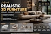 create realistic 3d furniture modeling, 3d mattress sofa and 3d animation video