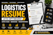write an ats logistics and supply chain resume