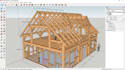 model timber framing, wood structure, roof framing, construction in sketchup