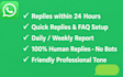 do fast whatsapp reply and customer support