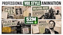 create paper collage animation, motion graphics, vox style, collage video