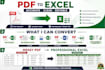 convert PDF to excel, word, CSV and editable spreadsheets