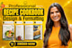 create professional menu design, ebook, or cookbook design in canva