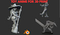 sculpt action figure toy anime 2d to 3d model stl file for 3d printable models