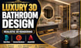 design a luxury 3d bathroom interior and render