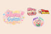 draw kawaii chibi, cartoon cute logo design