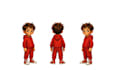 do character turnaround sheet, pose sheet and expression sheet illustration