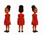 draw character model sheet with turnaround poses and expressions