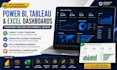 do interactive power bi, tableau excel dashboard and reports excel visualization