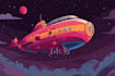 illustrate a sci fi spaceship design
