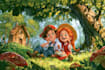 create whimsical children book illustration