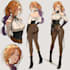 design an anime character reference sheet with multiple
