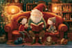 christmas children book illustration