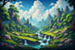 create stunning fantasy background and scenery illustration