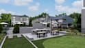 redesign 3d commercial building, cgi apartment render, multifamily architecture
