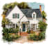 make a watercolor house illustration