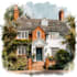 a watercolor house illustration