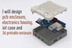 design pcb enclosure, electronics housing, iot case and 3d printable enclosure