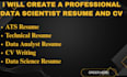 create a professional data scientist resume and CV