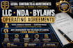 draft a custom llc operating agreement and business contract