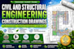 do civil and structural engineering, design, analysis and architectural drawings