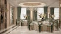 photorealistic wedding interior decor, event hall 3d rendering, commercial space
