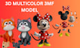 do multicolor figure models for bambu creality cfs 4, 8, 16 colors stl 3mf file