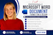 professionally microsoft word document formatting ms word edit document design