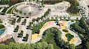 reimagine any plot into sustainable, 3d park masterplan,cgi playground,d5 render