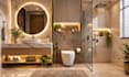 do bathroom design, bathroom interior, 3d rendering, remodel and floor plan
