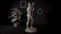 create a 3d printable character figurine and 3d sculpt stl, obj