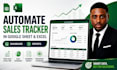 automate sales tracker in google sheet, excel sheet with dashboard and reports