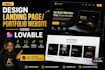 create landing page website using lovable