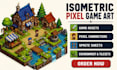 create isometric pixel art game assets retro pixel animation sprite sheet 2d