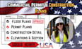 create commercial permit drawings and architectural construction plans