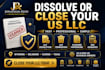 dissolve or close your US llc properly and professionally