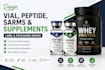 design vial, peptide sarms supplements, label and packaging design