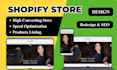 create shopify store revamp shopify website do seo modern shopify site design