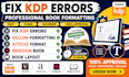 fix KDP format errors, vellum and atticus book formatting indesign book layout