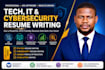 write an ats optimized IT, tech and cybersecurity resume